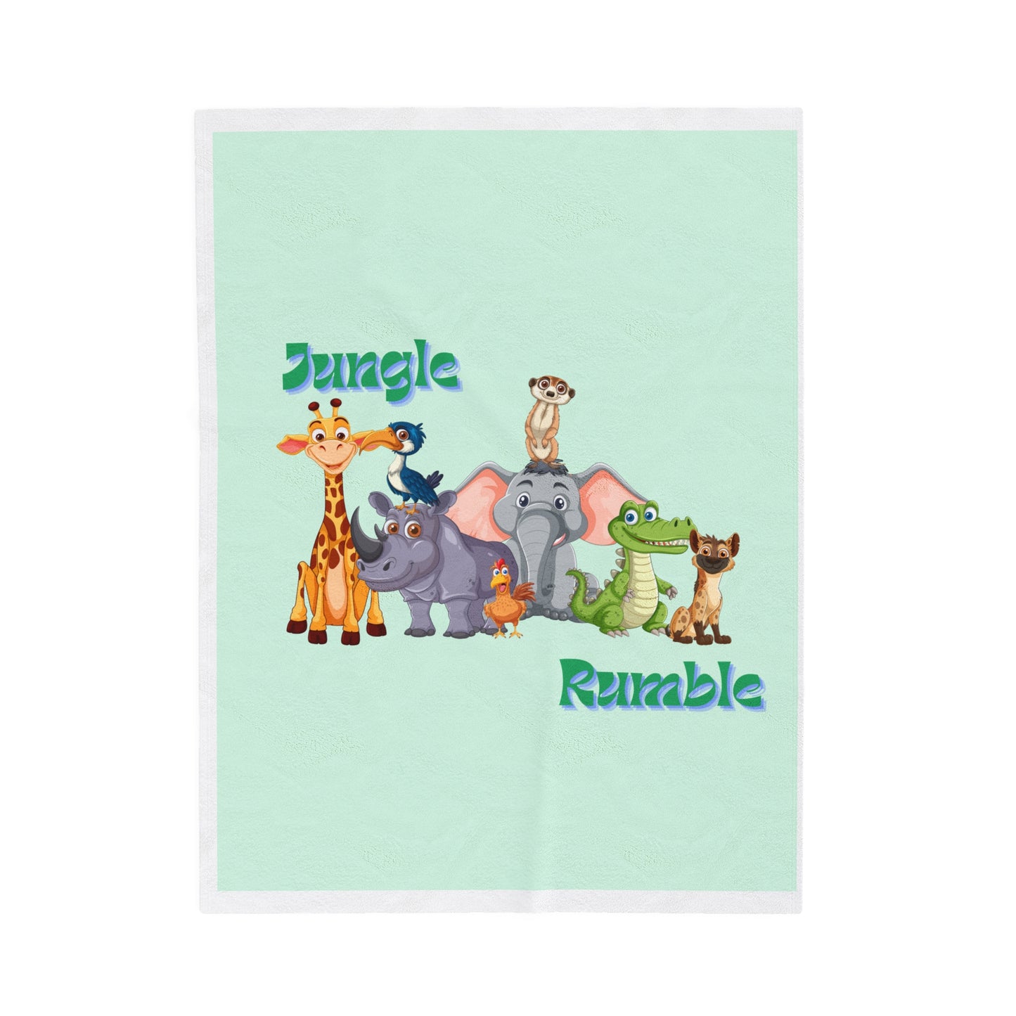 Kids Blanket, Jungle Theme Blanket, Velveteen Plush Blanket