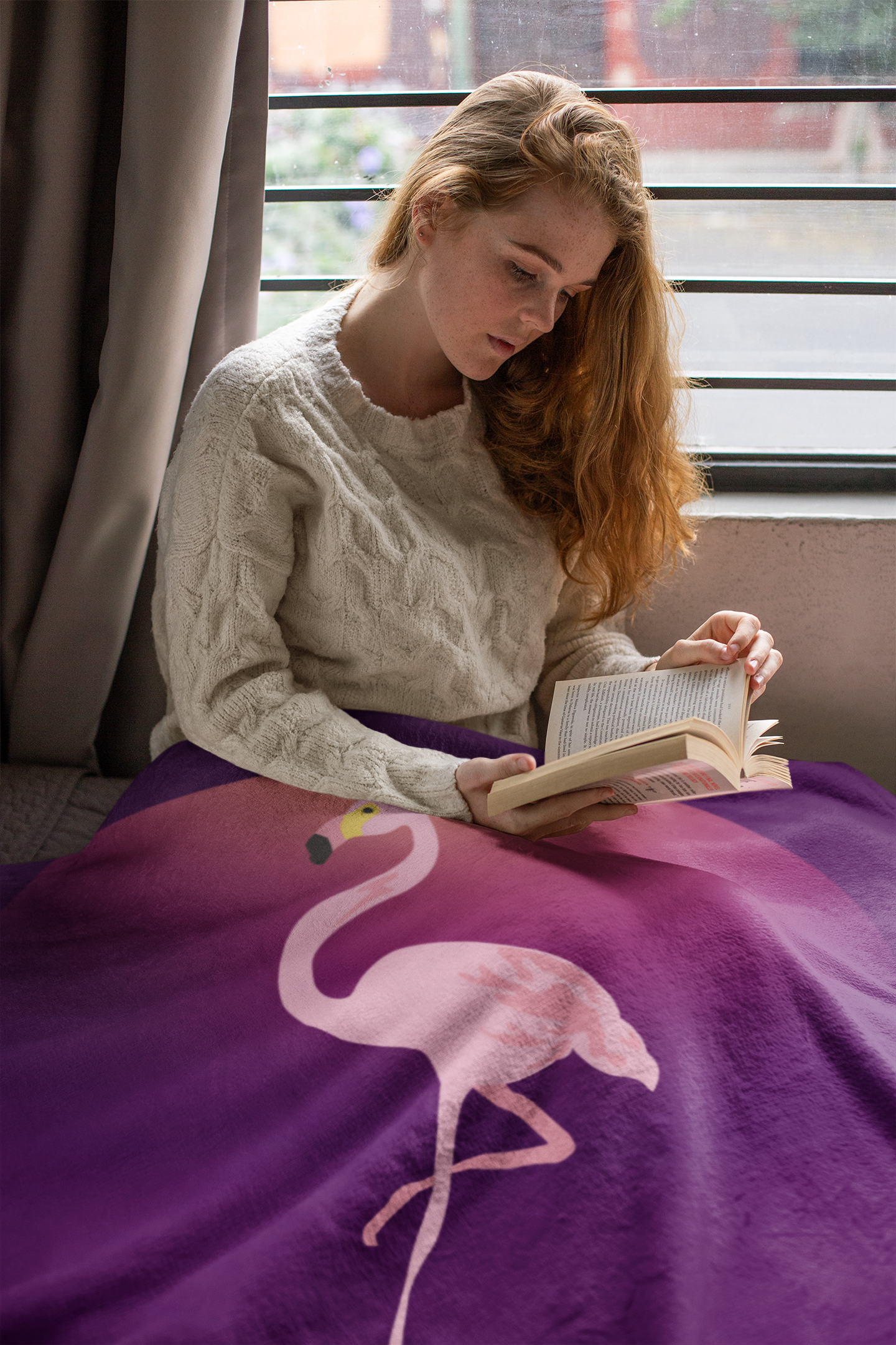 Flamingo Throw Blanket, Velveteen Plush Blanket