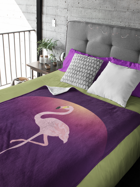 Flamingo Throw Blanket, Velveteen Plush Blanket