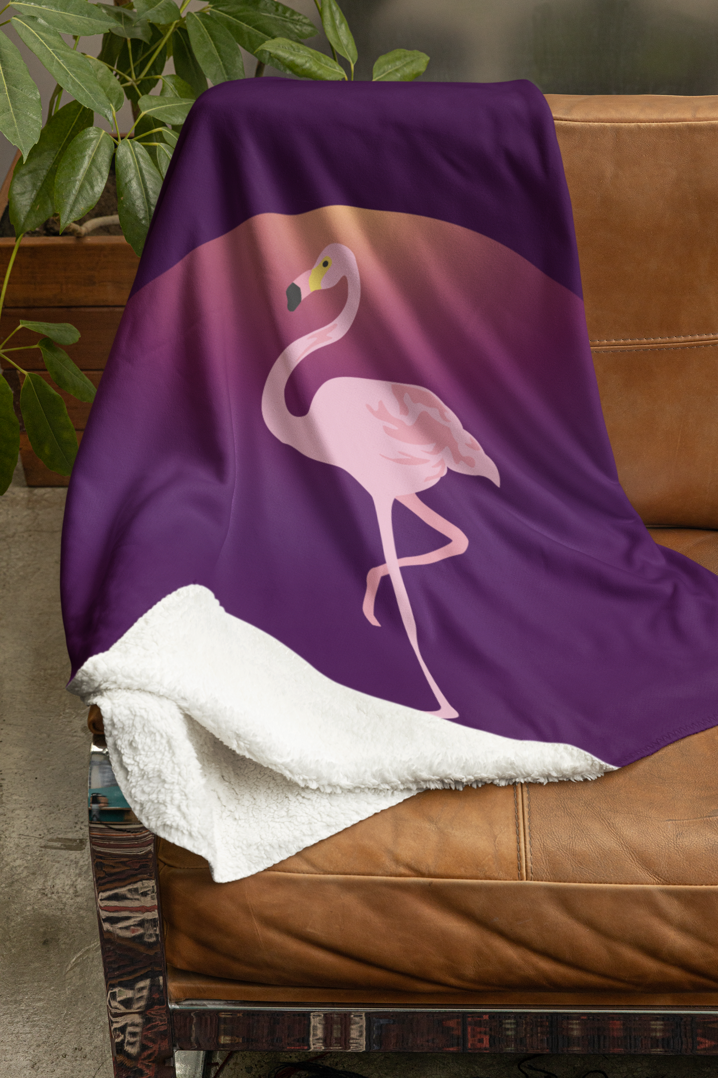 Flamingo Throw Blanket, Velveteen Plush Blanket